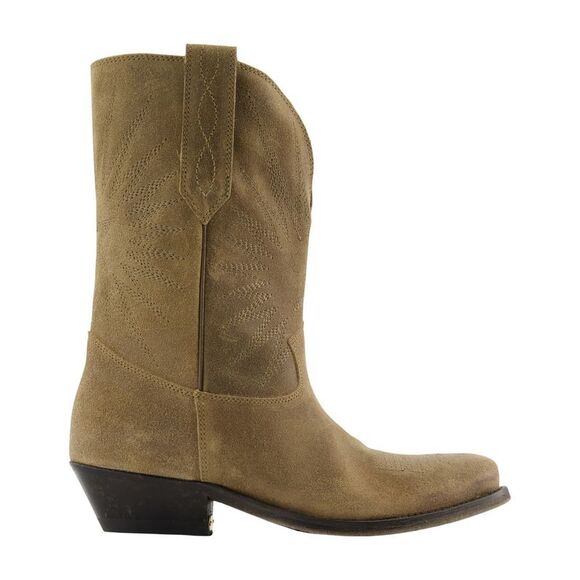 Golden Goose Shoes - Wish Star Low Ankle Boots - Golden Goose Deluxe Brand - Leather - Khaki